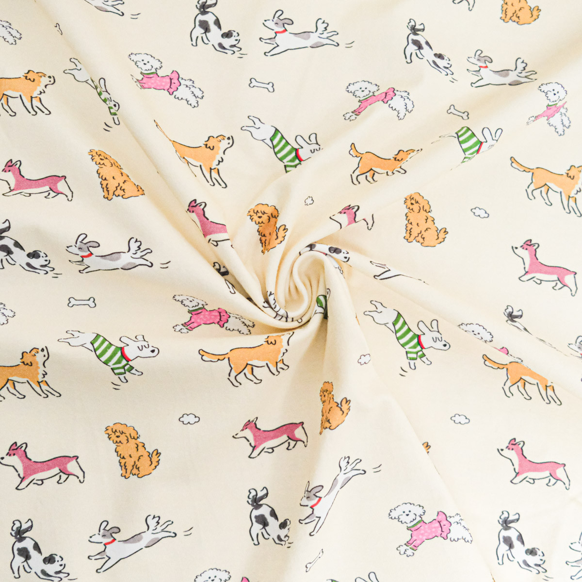 Printed Cotton Jersey with Dog Club Print - Maison Klem